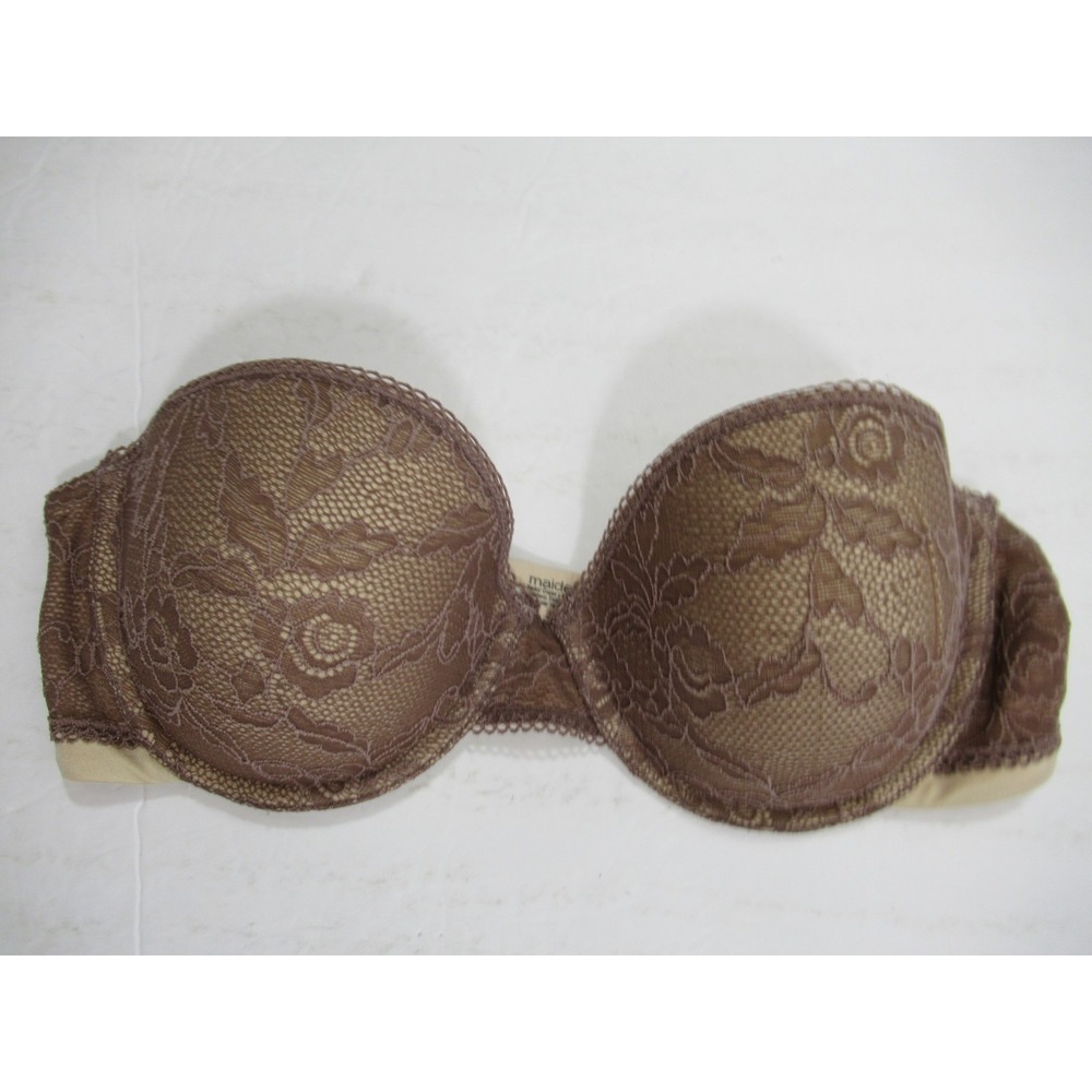 Maidenform Lace Overlay Strapless Bra 34C Underwire 09789